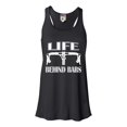 thumbnail image 1 of Womens Life Behind Bars Funny Bike Bicycle Funny Flowy Racerback Tank Top T-Shirt, 1 of 1
