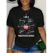 Womens Life Changing Paraprofessional - Para Squad Paraprofessional V-Neck T-Shirt Graphic Tee summer Tops For Women Round Neck Fashion Cotton shirts