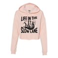 thumbnail image 1 of Womens Life In The Slow Lane Sloth Lovers Cropped Hooded Sweatshirt, 1 of 1
