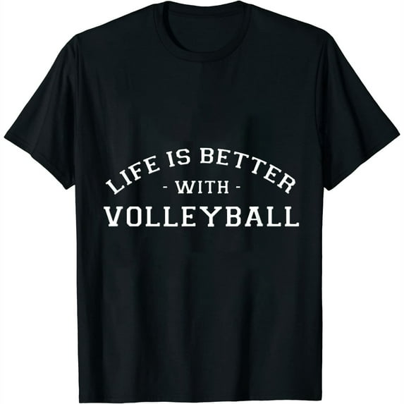 Womens Life Is Better With Volleyball Team Mom Sports Gift T-Shirt Black 2XL