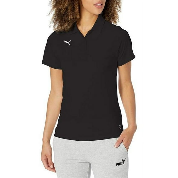Womens Liga Sideline Polo T-Shirt, Black & White - Extra Large