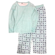 Womens Light Aqua Long Sleeve Fleece Pajama PJ Sleep Set XX-Large