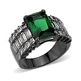 thumbnail image 1 of Womens Light Black Ring Anillo Para Mujer Stainless Steel Ring in Emerald Dency, 1 of 5