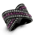 thumbnail image 1 of Womens Light Black Ring Anillo Para Mujer Stainless Steel Ring with Top Grade Crystal in Amethyst Giselle, 1 of 5