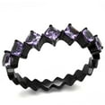 thumbnail image 1 of Womens Light Black Ring Anillo Para Mujer 316L Stainless Steel Ring with AAA Grade CZ in Amethyst Eternity, 1 of 4