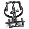 thumbnail image 1 of Womens Light Black Ring Anillo Para Mujer Stainless Steel Ring with AAA Grade CZ in Clear Constance, 1 of 4