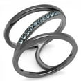 thumbnail image 1 of Womens Light Black Ring Anillo Para Mujer Stainless Steel Ring with Top Grade Crystal in Capri Blue Delaney, 1 of 4