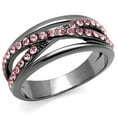 thumbnail image 1 of Womens Light Black Ring Anillo Para Mujer Stainless Steel Ring with Top Grade Crystal in Light Peach Elsie, 1 of 4