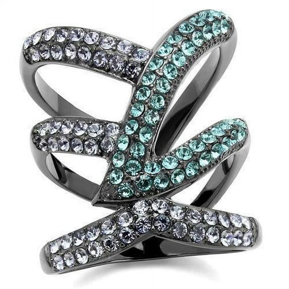 Womens Light Black Ring Anillo Para Mujer Stainless Steel Ring with Top Grade Crystal in Multi Color Africa