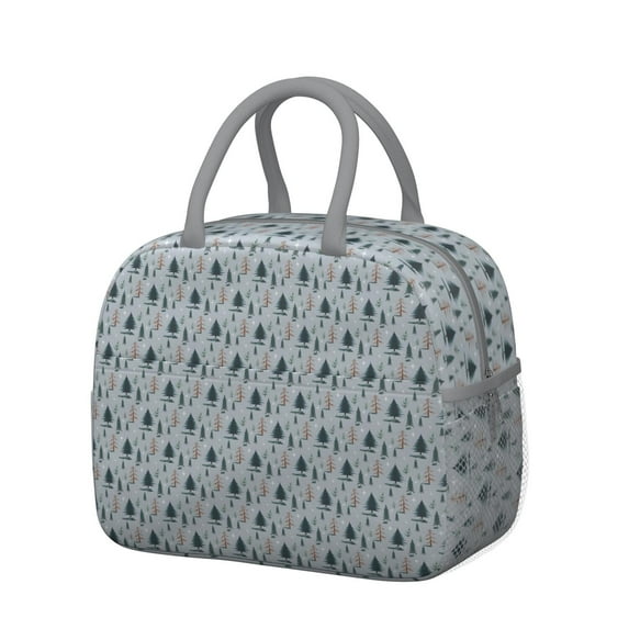 Womens Light Blue Christmas Tree Pattern Lunch Box for Work,Insulated Lunch Bag for Women,Loncheras Para Mujer,Leakproof Adult Lunch Bag for Work,Beach,Travel,Picnic,Camping