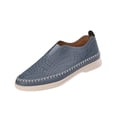 thumbnail image 1 of Womens Light Blue Loafers Slip On Casual Shoes Breathable Perforated Comfortable Walking Platform Flat,Size 7.5, 1 of 9