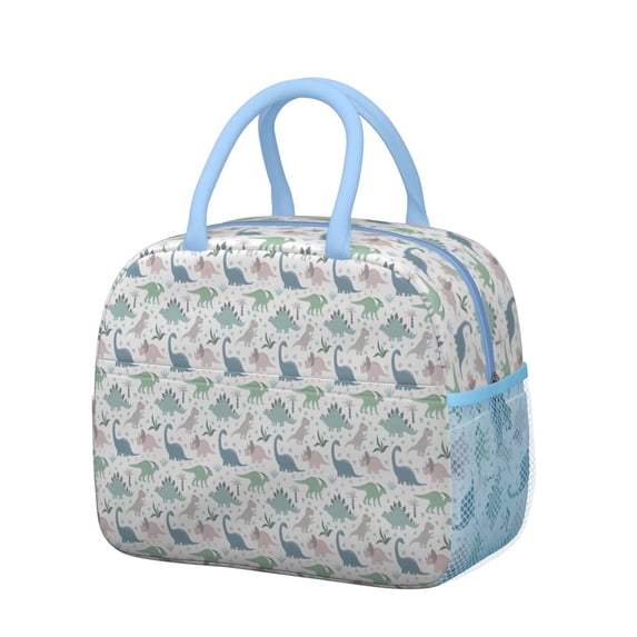 Womens Light Dinosaurs Pastel Pattern Lunch Box for Work,Insulated Lunch Bag for Women,Loncheras Para Mujer,Leakproof Adult Lunch Bag for Work,Beach,Travel,Picnic,Camping