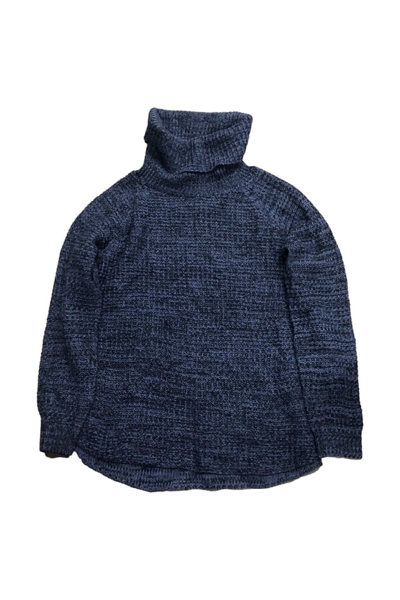 Womens Lightweight Blue Speckle Cowl Neck Pull-Over Sweater X-Large