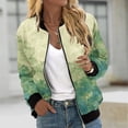 thumbnail image 1 of Womens Lightweight Bomber Jackets Trendy Casual Long Sleeve Zip up Windbreaker Plus Size Loose Print Fall Fashion Work Jackets Coat with Pockets Plus Size Beige XXL, 1 of 5