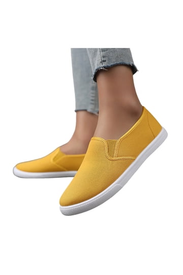 women's yellow dress shoes Mustard Jane Mustard leather with low heels to shoes for spring and summer Yellow - Slip On Shoes