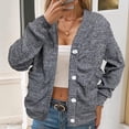 thumbnail image 1 of Womens Lightweight Cardigans V-Neck Knit Cardigan Front And Patch Pockets With Button Classic Sweater Knit Cardigan, 1 of 5