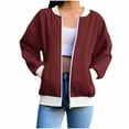 thumbnail image 1 of Womens Lightweight Casual Jacket Early Fall Fashion Oversized Coat Graphic Long Sweaters Open Front Zip Up Sweatshirt Cotton, 1 of 3
