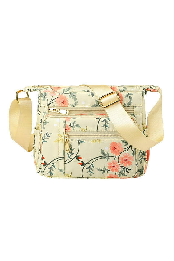 Womens Lightweight Crossbody Bags Waterproof Print Shoulder Bags Multi Pocket Nylon Messenger Bags