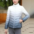 thumbnail image 1 of Womens Lightweight Down Jacket Gradient Color Zip Up Slim Fit For Winter Style Womens Winter Coats, 1 of 6