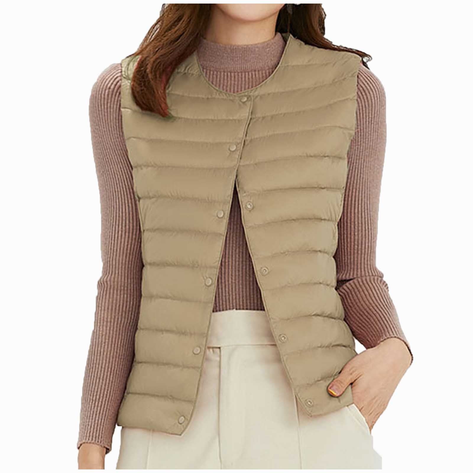 Collarless down vest deals