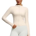 thumbnail image 1 of Womens Lightweight Full Zip Running Track Jacket Workout Slim Fit Yoga Sportwear with Thumb Holes Fall Clothes Plus Size, 1 of 2