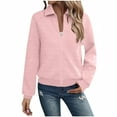 thumbnail image 1 of Womens Lightweight Full Zip up Jackets Long Sleeve Lapel Collar Coats Fall Winter Fashion Casual Outerwear New Lightweight Jacket Women Pinky XXL, 1 of 7