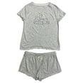 thumbnail image 1 of Womens Lightweight Gray Bunny Rabbit Pajamas Shorts & Tee Shirt Sleep Set Large, 1 of 1
