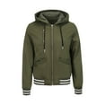 thumbnail image 1 of Womens Lightweight Hooded Bomber Jacket Solid Color Zip Up Pocket For Casual Winter Layered Wear Womens Winter Coats, 1 of 3