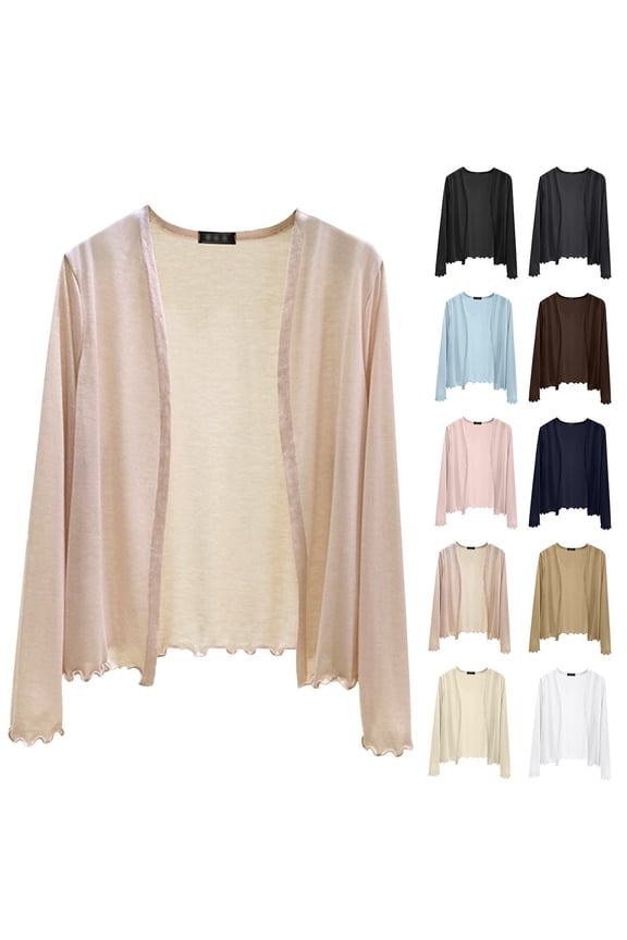 Womens Lightweight Long Sleeve Cardigan Loose Fit Summer Cover Up Airy Layer For Travel