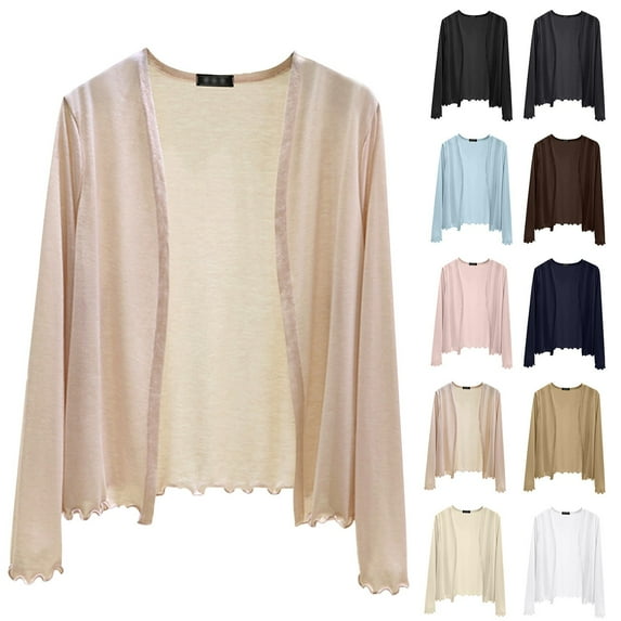 Womens Lightweight Long Sleeve Cardigan Loose Fit Summer Cover Up Airy Layer For Travel