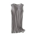 thumbnail image 1 of Womens Lightweight Nightdress New Night Gown for Women Soft Comfy Sleeveless Crewneck Nightshirts Trendy Mid Length Sleep Shirt with Padded New Gray L, 1 of 6