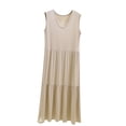 thumbnail image 1 of Womens Lightweight Nightdress New Womens Summer Casual Tank Dress Sleeveless V Neck Nightgowns Flowy Tiered Trendy Loose Sleepdress Silvery XXL, 1 of 3