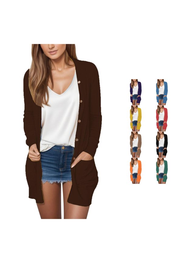 Womens Lightweight Open Front Cardigans Summer Fall Outwear Tops Thin Cover Ups Long Sleeve Sweater Casual Button Coats Sweaters for Women with Hoodie XXL