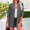 thumbnail image 1 of Womens Lightweight Open Front Cardigans Summer Fall Outwear Tops Thin Cover Ups Three Quarter Sleeve Sweater Casual Coats Tops Cardigan Female Sweaters And Cardigans Striped Sweater Tunic Cardigans, 1 of 6