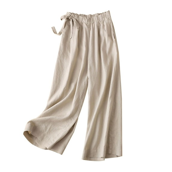 Womens Lightweight Pants Summer Casual Loose Lounge Pants for Women Comfy Dailywear Solid Casual Pants Trousers