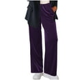 thumbnail image 1 of Womens Lightweight Pants Women's Velvet Pants Drawstring Waist Wide Leg Trousers Casual Loungewear Pant with Pockets Womens Tapered Leg Pant S-35 Purple XXL, 1 of 8