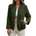 thumbnail image 1 of Womens Lightweight Quilted Jackets Fashion Warm Fall Winter Cropped Cotton Jacket Outwear Coats with Pockets Short Sleeve Zip up Hoodie for Lady Green XXL, 1 of 8