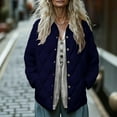 thumbnail image 1 of Womens Lightweight Quilted Puffer Jacket Fall Button down Loose Stand Collar Warm Coats Outerwear with Pockets New Womens Jackets Casual Dressy Navy XXL, 1 of 9