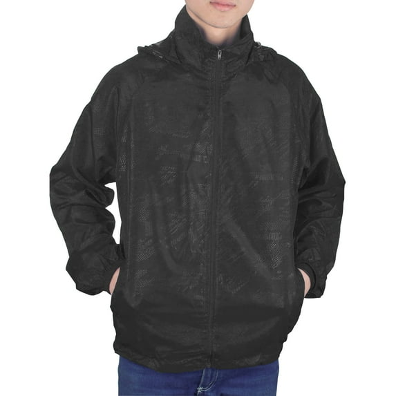 Womens Lightweight Raincoat Waterproof Rainwear Outdoor Windproof Hooded Active Windbreakerer, Black, XL