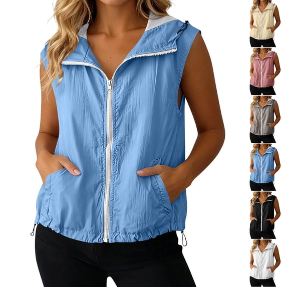 Womens Lightweight Running Vest Outerwear with Pockets Casual Loose Fit Sleeveless Jacket for Hiking Travel Beige XL