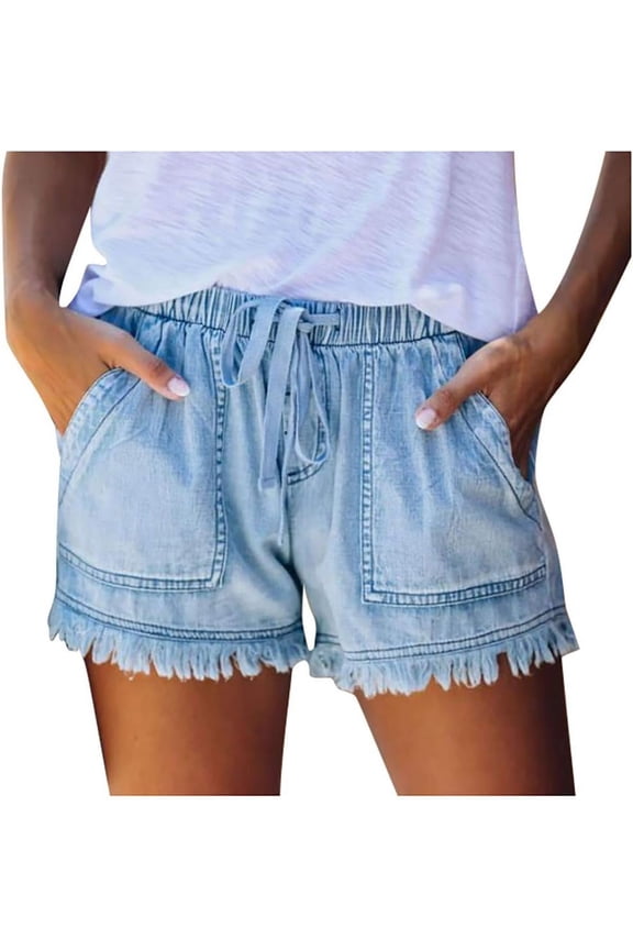 Womens Lightweight Shorts Casual Baggy Trendy Hot Pants Elastic Waist Drawstring Comfy Shorts