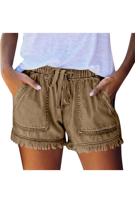 Womens Lightweight Shorts Casual Baggy Trendy Hot Pants Elastic Waist Drawstring Comfy Shorts