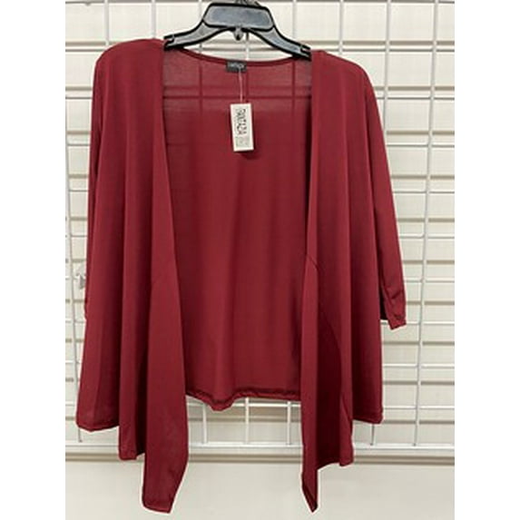 Womens Lightweight Solid Color Open Front 3/4 Sleeve Cardigan Sweaters by 1826