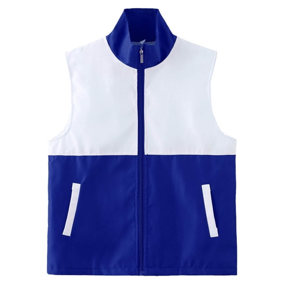 Womens Lightweight Sports Vest Zip-Up Athletic Hiking Sleeveless Jackets Running Travel Softshell Coats Blue, XL