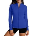 thumbnail image 1 of Womens Lightweight Sun Protection Shirts Full Zip Long Sleeve Sun Protection Athletic Jackets Blue S(S), 1 of 7