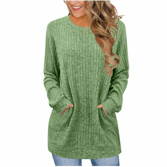 Womens Lightweight Sweaters Oversized Crewneck Ribbed Knit Long Sleeve Pullover Tops Casual Loose Fall Trendy Sweatshirts