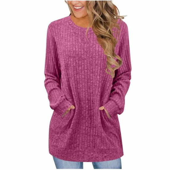 Womens Lightweight Sweaters Oversized Crewneck Ribbed Knit Long Sleeve Pullover Tops Casual Loose Fall Trendy Sweatshirts