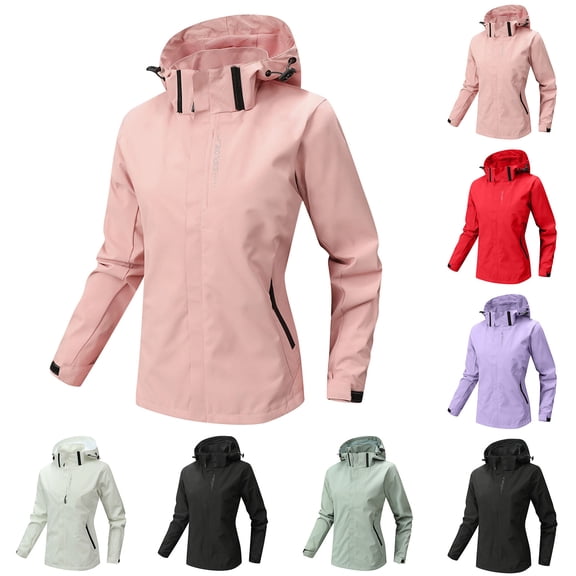 Womens Lightweight Waterproof Rain Jacket,Shell Hooded Outdoor Raincoat Hiking Windbreake jacket