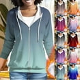 thumbnail image 1 of Womens Lightweight Zip Up Hoodies Gradient Color Hooded Sweatshirt Jacket Fashion Athletic Jackets with Pockets Hot Pink XXXL, 1 of 4