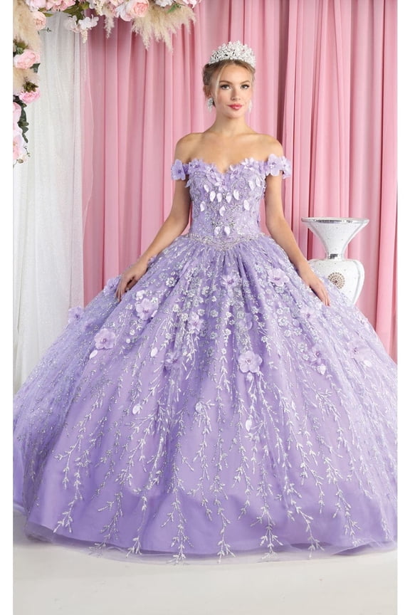 Womens Lilac Prom Sweet 16 Quince Party Long Sweetheart Off Shoulder Ball Gown Plus Size Dress